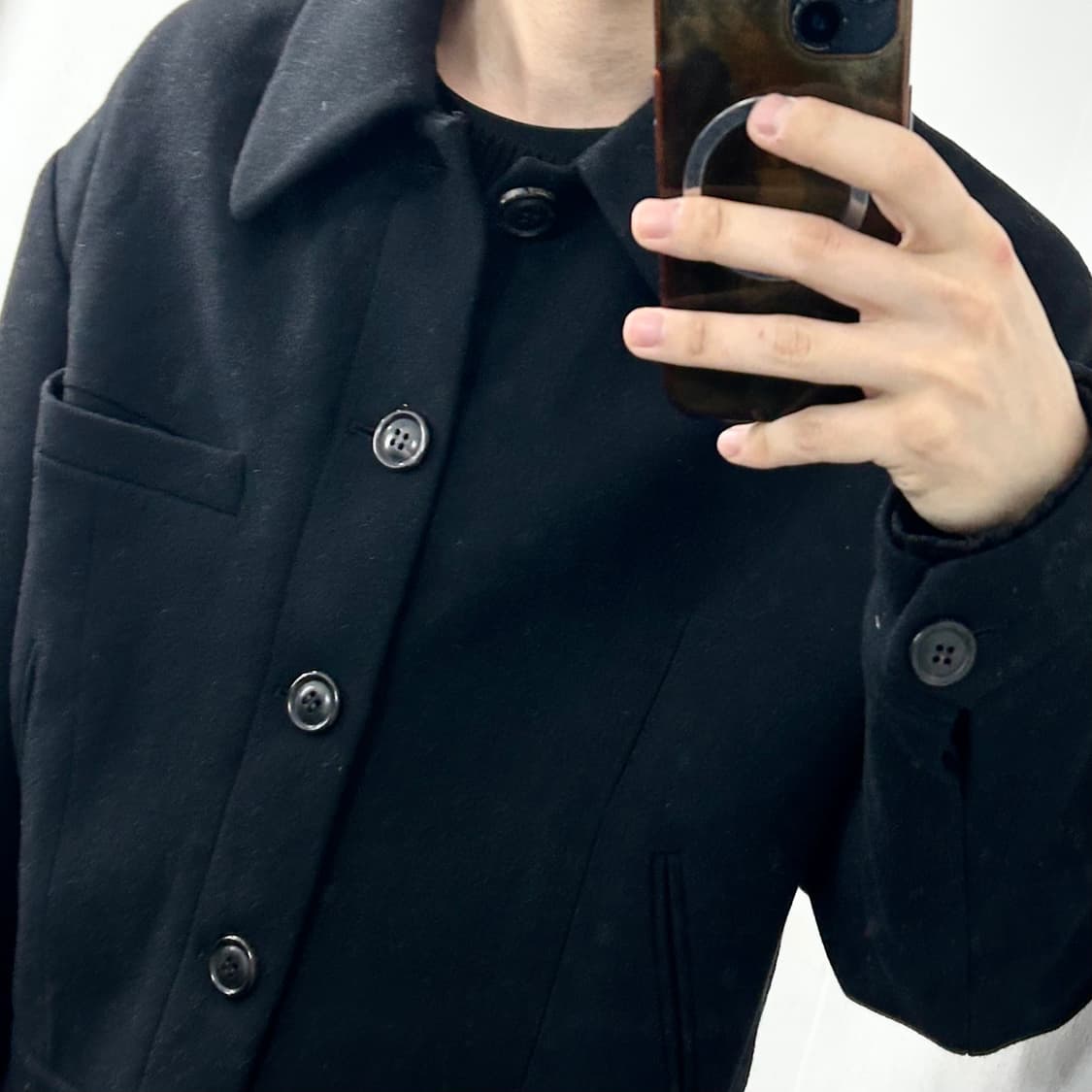 노이어 메리노울 오버핏 크롭 블루종 자켓 상품이미지5