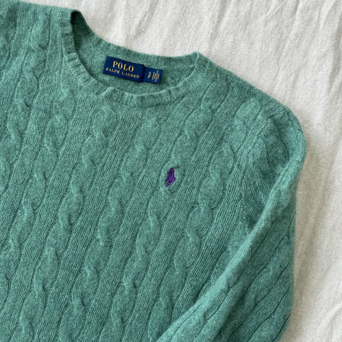 폴로랄프로렌 우먼 캐시미어 그린 케이블 니트 S 상품이미지2