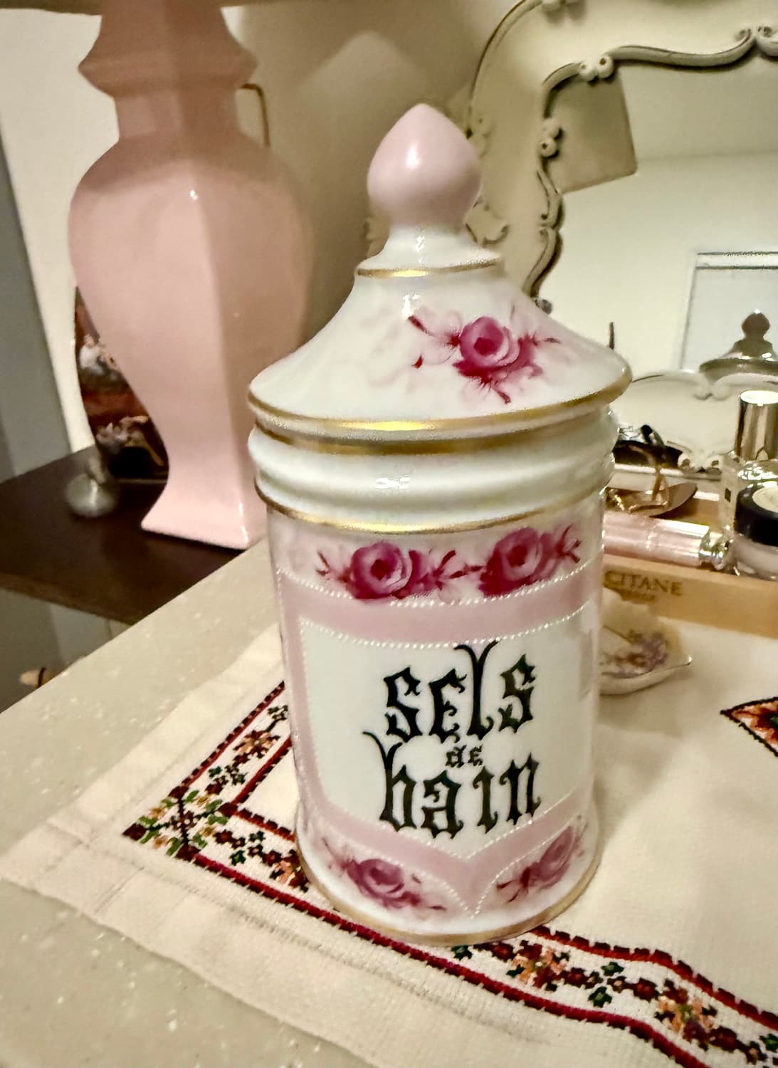 프랑스산 앤틱/빈티지 도자기 단지 판매합니다. 상품이미지1