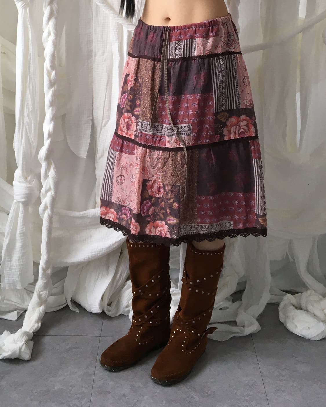 Patch work midi skirt 상품이미지7