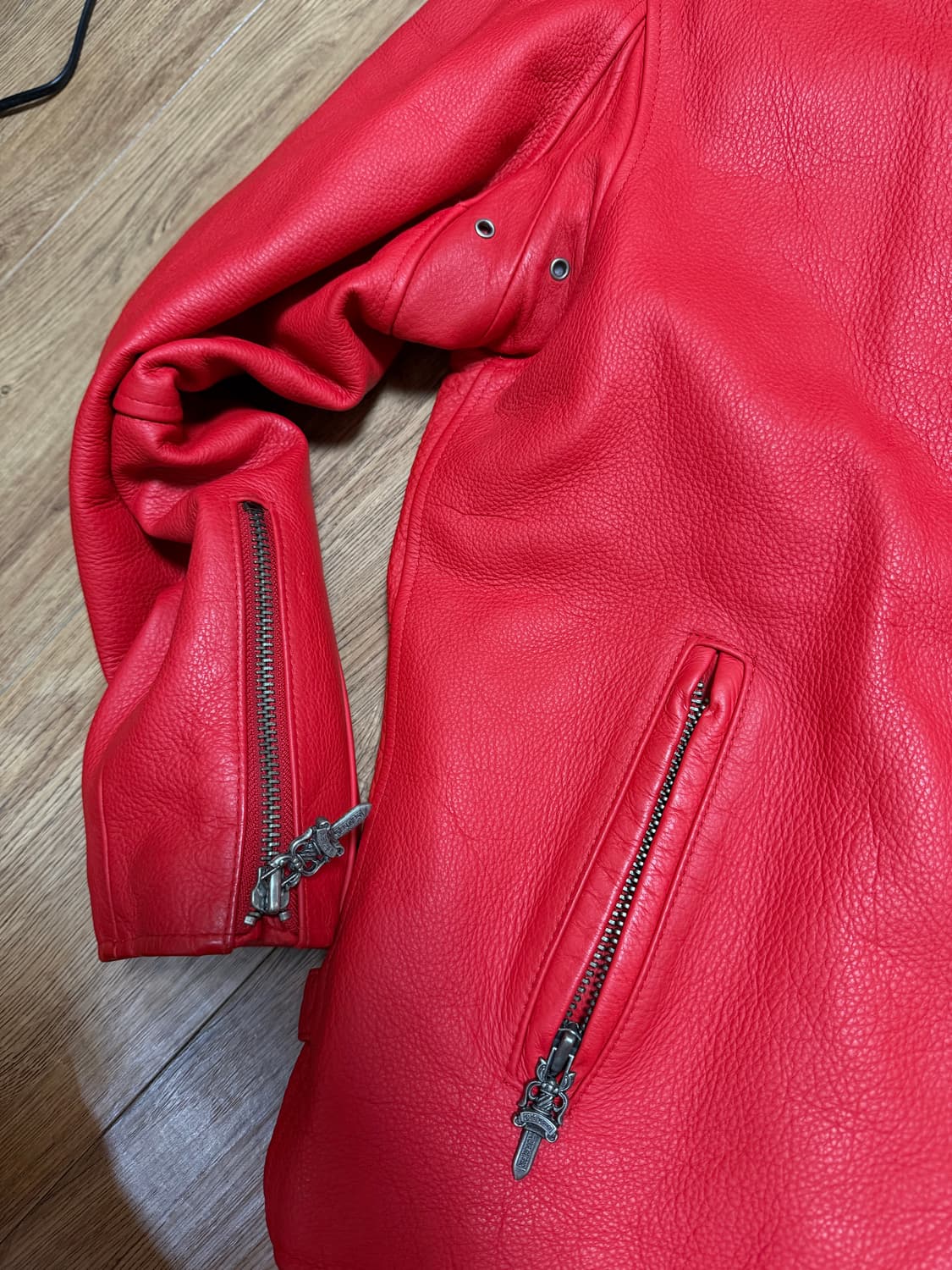 크롬하츠 레더자켓 레드 상품이미지6