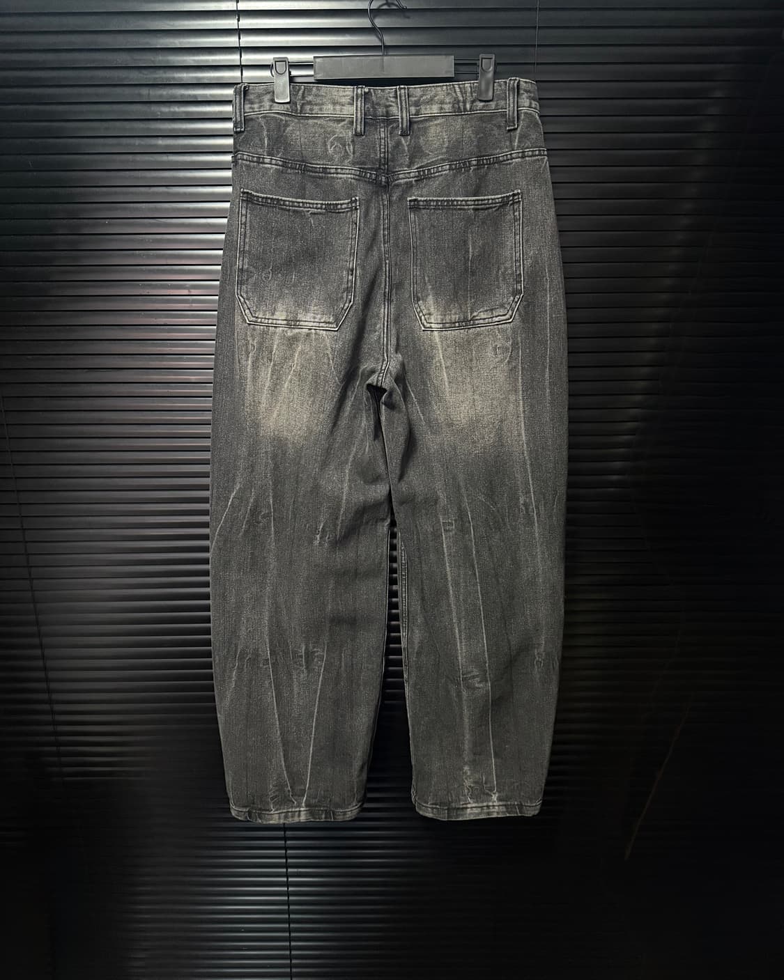 밀로 아카이브 커브드 워싱 데님 흑청 워시드 벌룬 팬츠 L 32 와이드 상품이미지6
