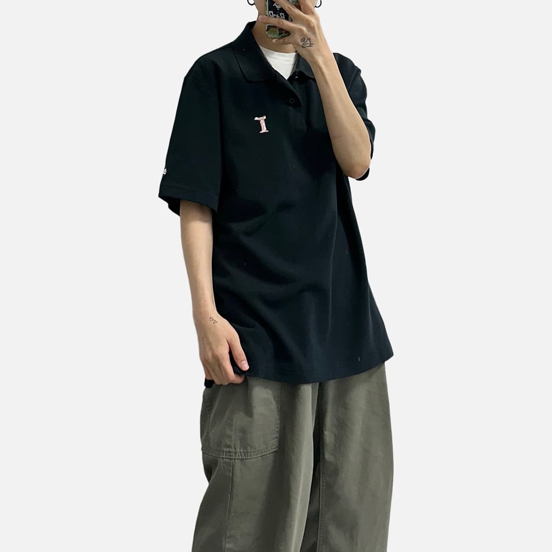 나이키 자수 패치 반팔 카라티 블랙 피케티 폴로티 pk티셔츠 상품이미지2