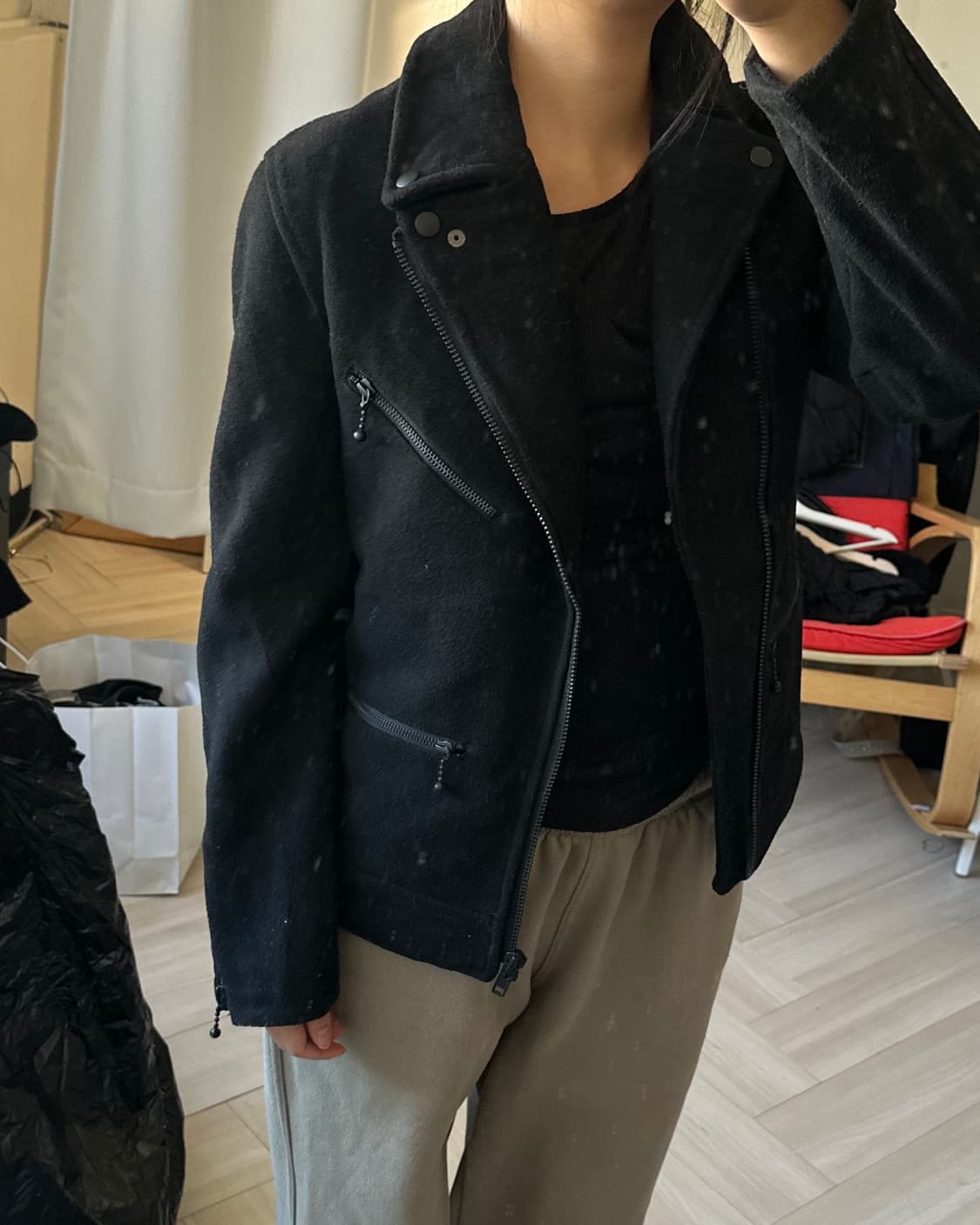 [AZUL BY MOUSSY] wool blend rider jacket 상품이미지6