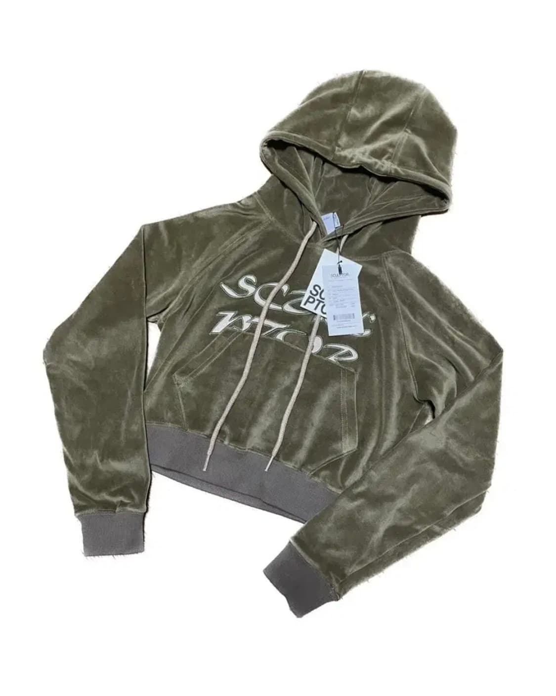 (새상품) 스컬프터 벨벳 크롭 후드티 S 상품이미지2