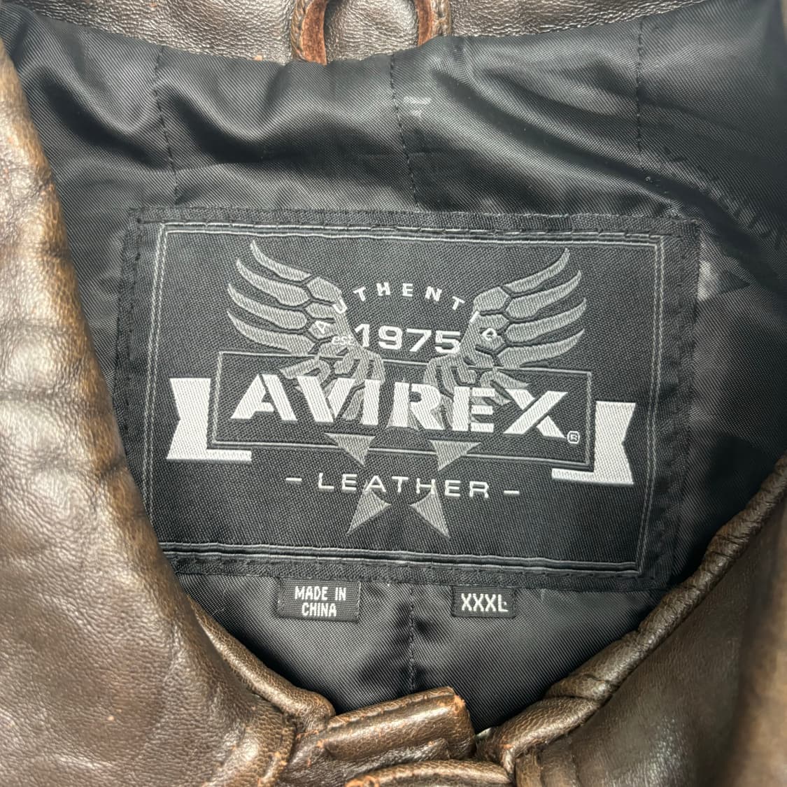 90s 아비렉스 브라운 리얼 레더 자켓 3XL 상품이미지7