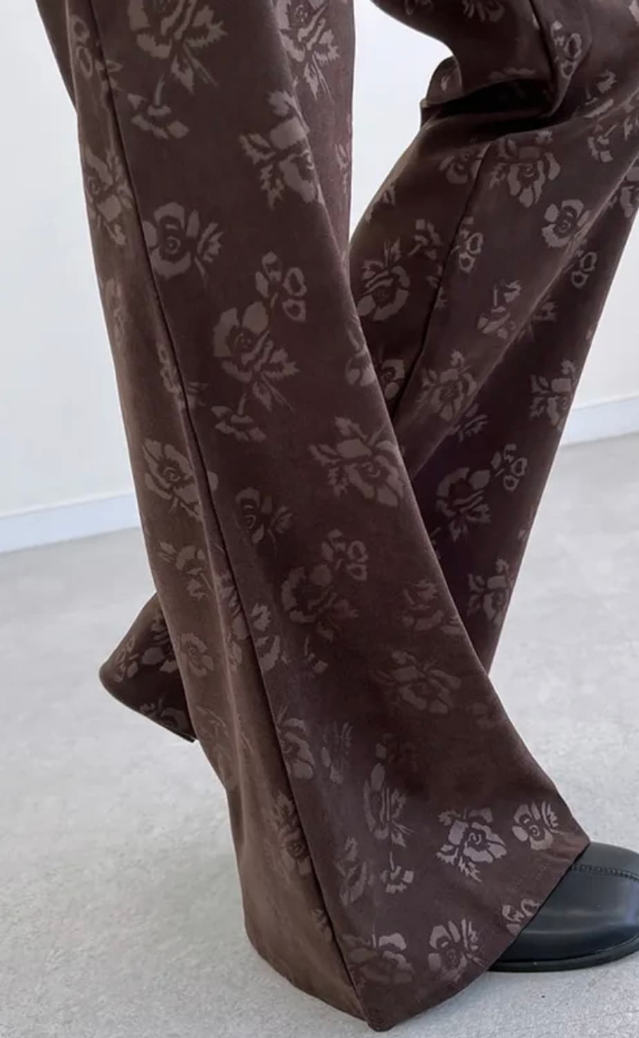 에이블리) 자가드 빈티지 부츠컷 롱 밴딩팬츠 상품이미지3