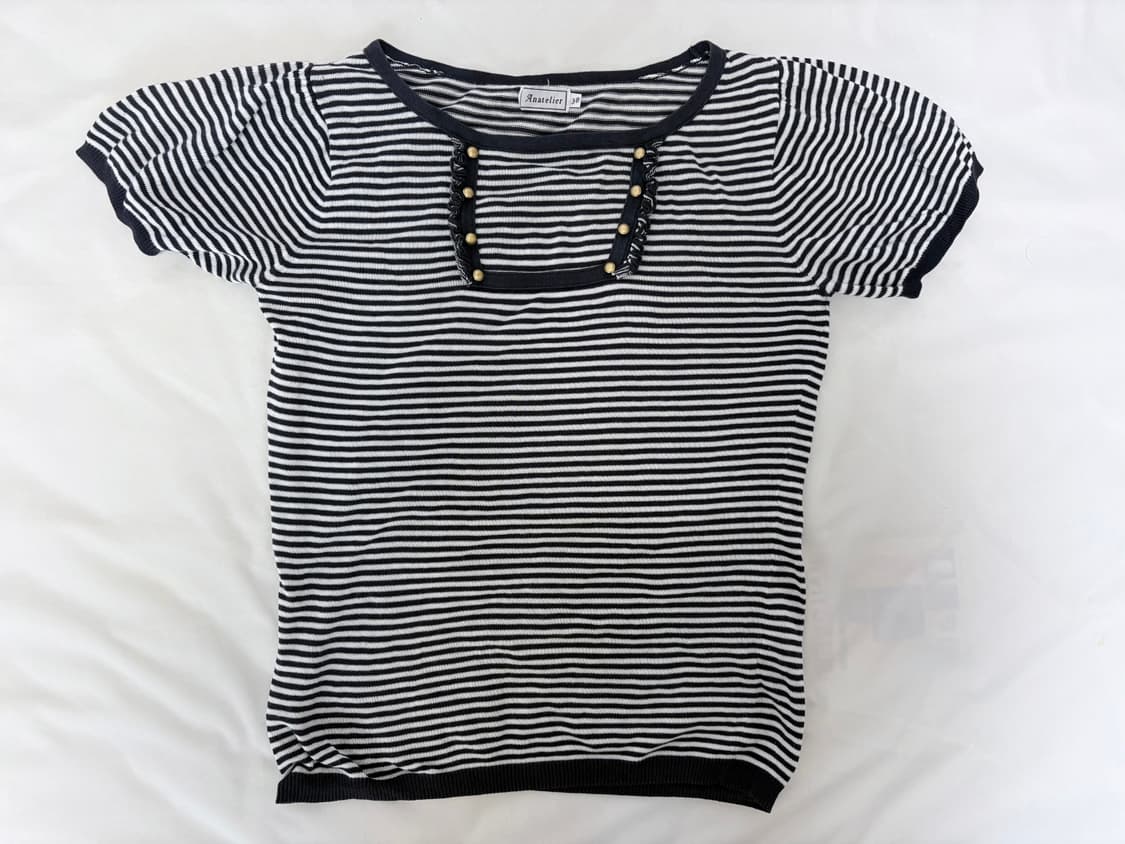 일본 빈티지 스트라이프 반팔 상품이미지3