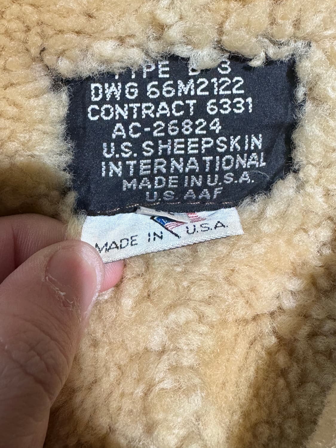 미공군 오리지널 양가죽 B-3 무스탕  상품이미지3