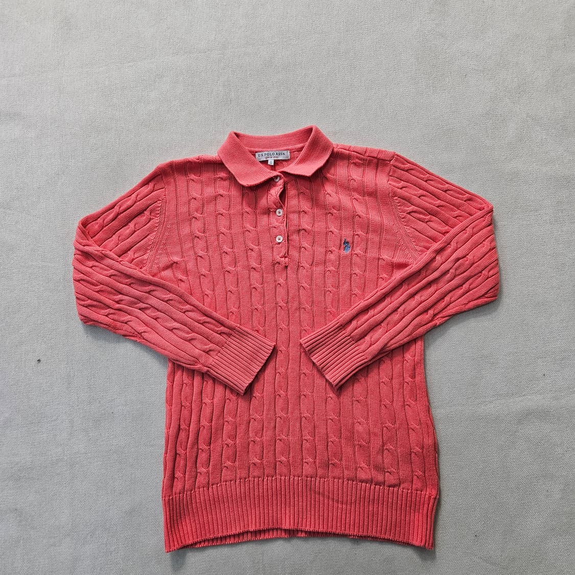 S US폴로 여성 코튼 케이블 카라 니트 0317Y 상품이미지1