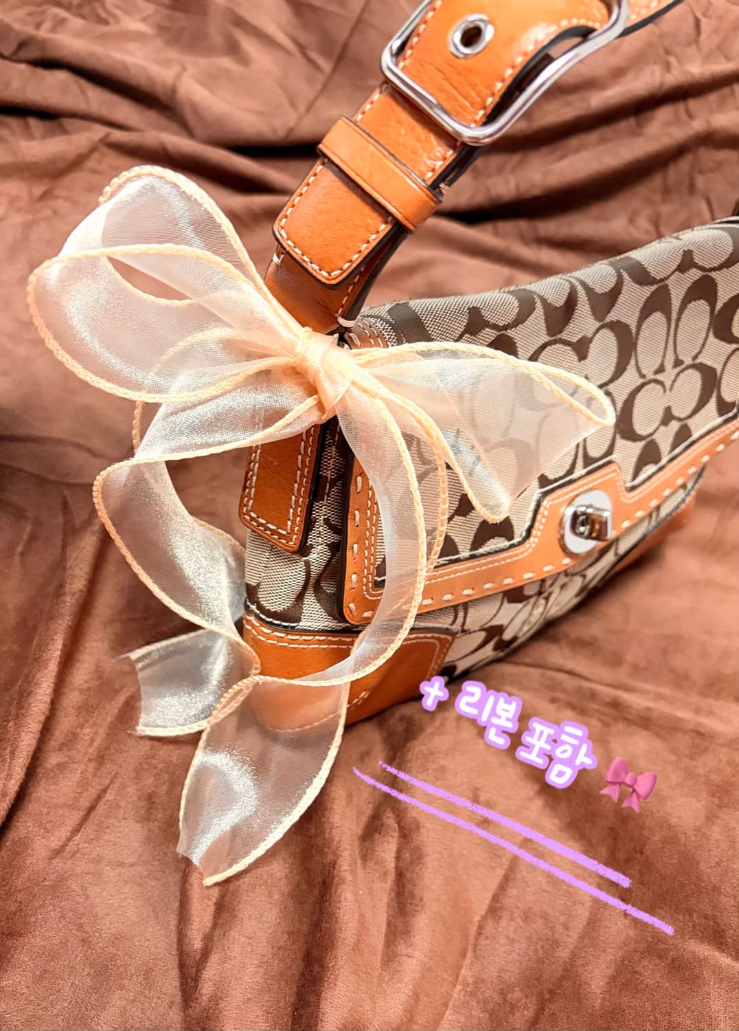 🥯데일리) Coach 코치 시그니처 숄더백 베이지카멜 상품이미지6