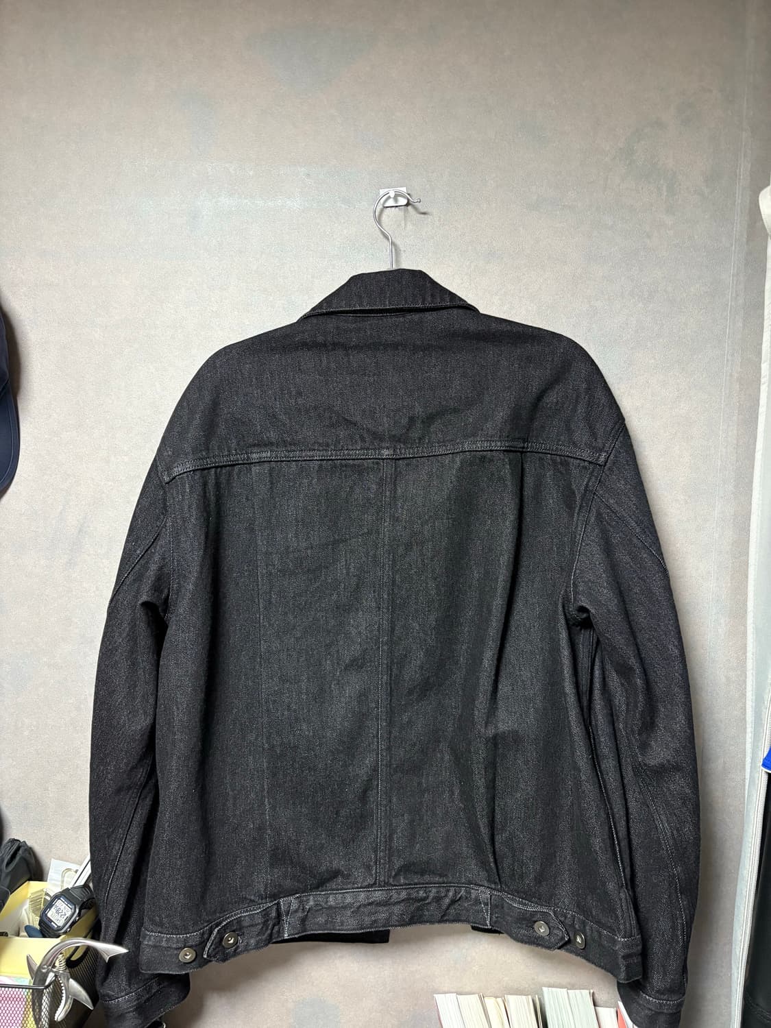 러프사이드 드레이프 데님 자켓 블랙 2사이즈 상품이미지3