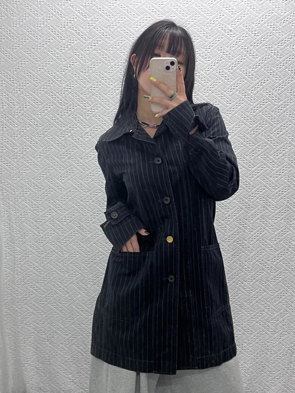 리바이스 올드스쿨 모던시크 스트라이프 버튼 코트 자켓 M C07503 상품이미지1