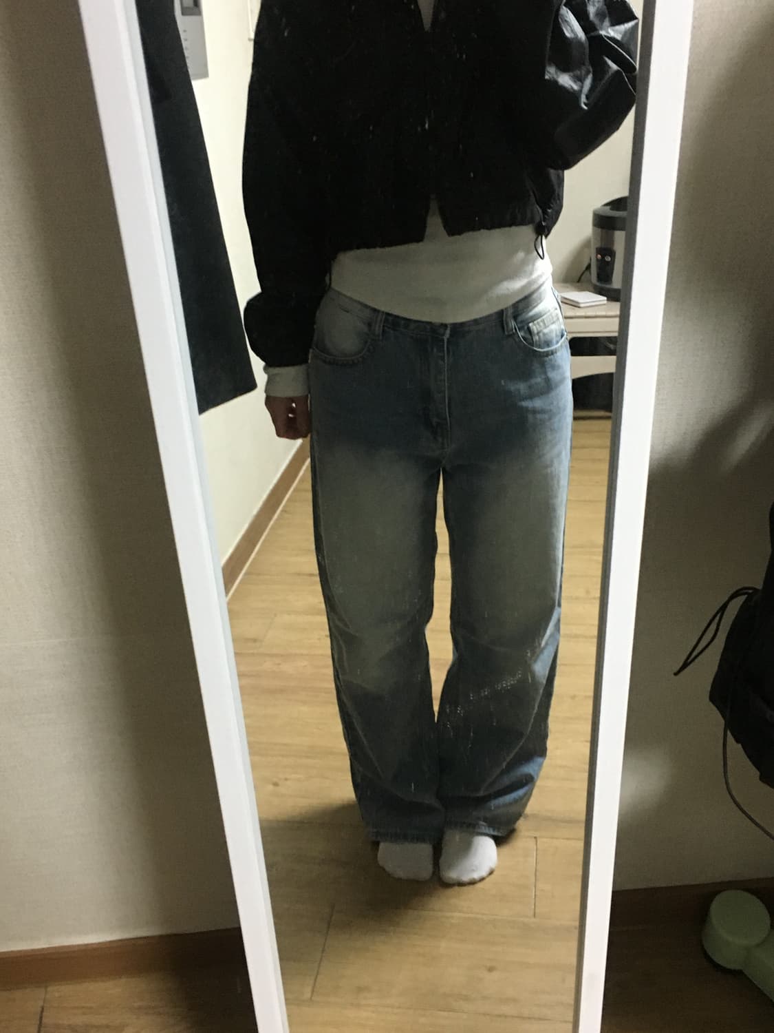 허리밴딩 연청 롱팬츠 상품이미지1