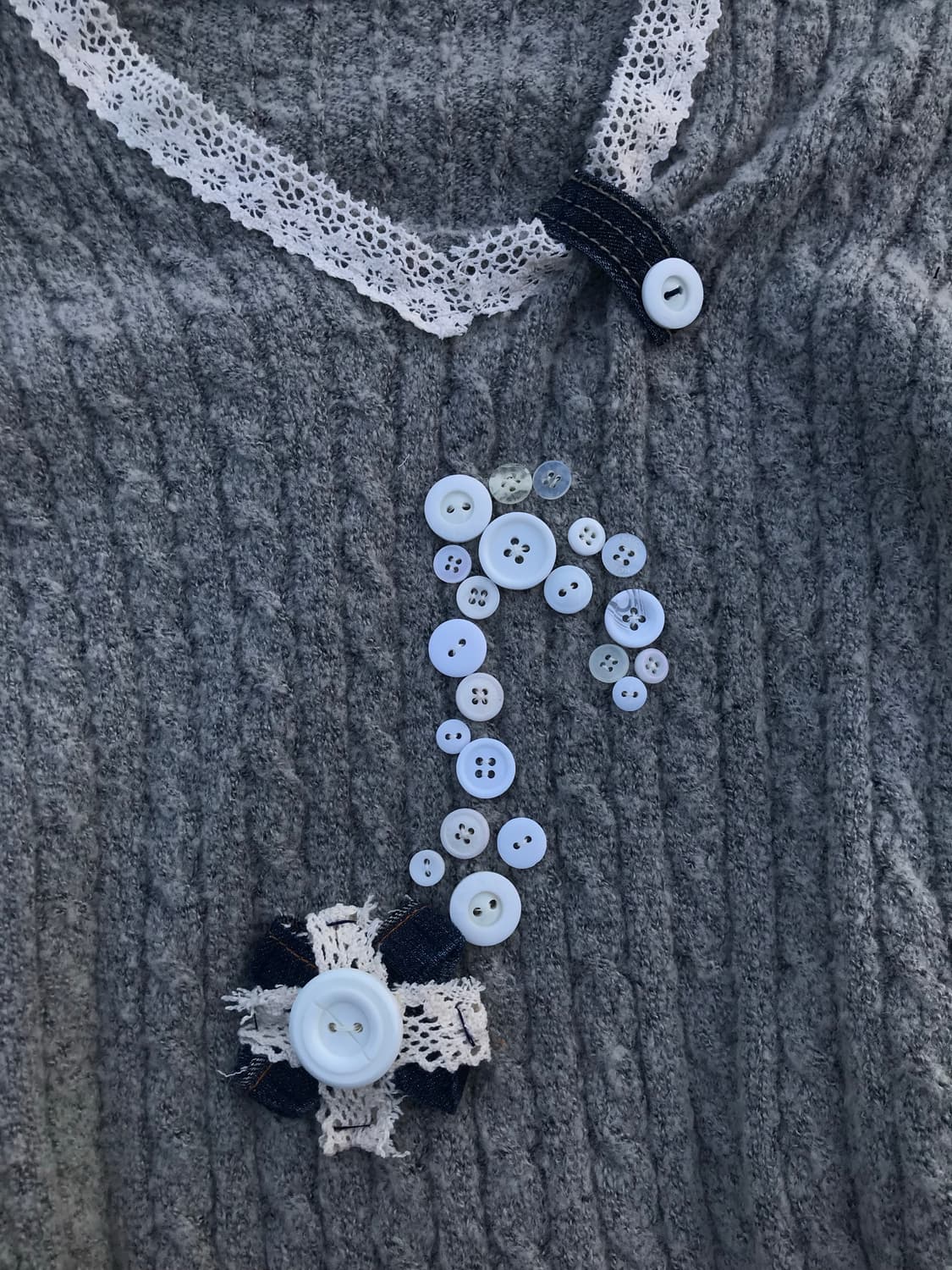 Musical Note Button Knit Dress 상품이미지4