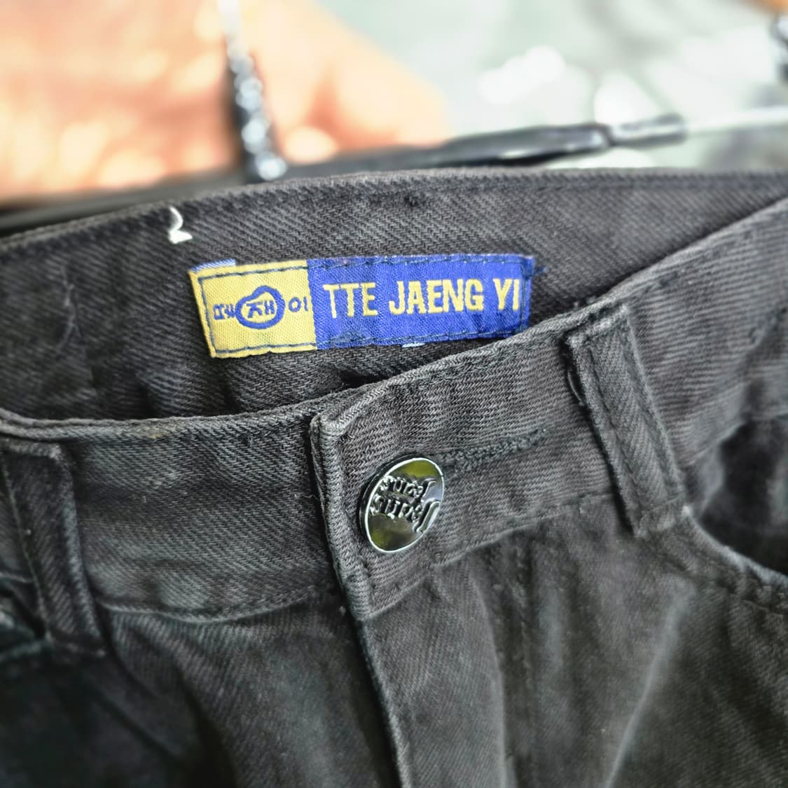 Y2K 블랙 데님 스커트 패턴 장식 상품이미지7