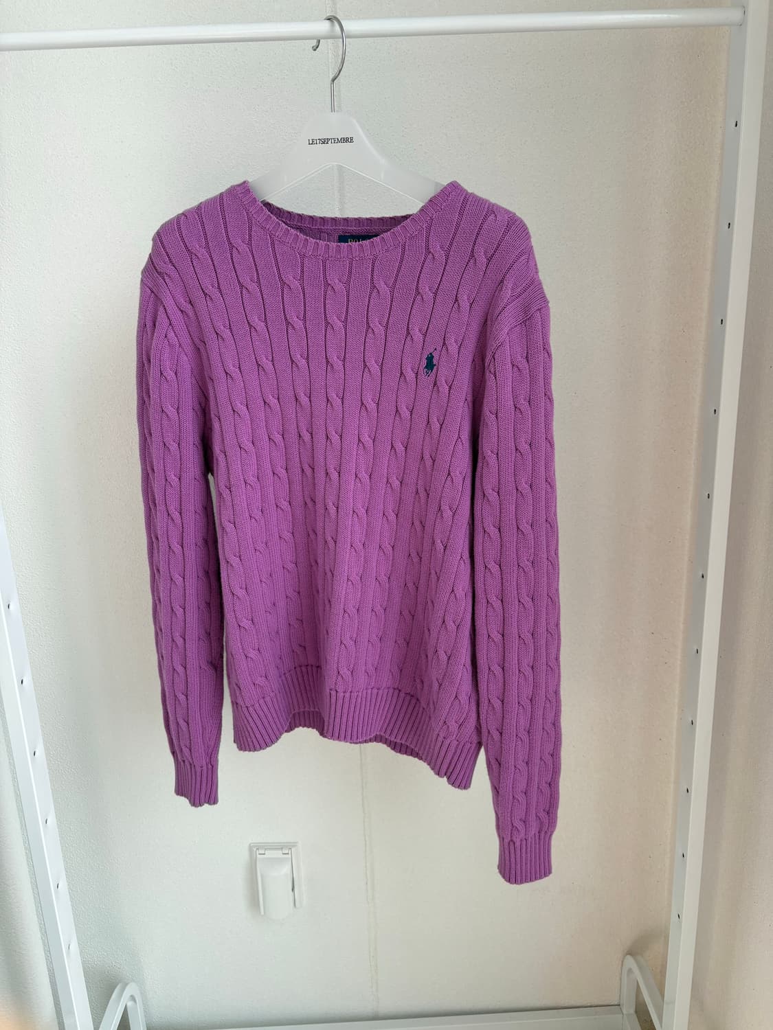 폴로 여성 꽈배기 라운드넥 니트 XL 상품이미지1