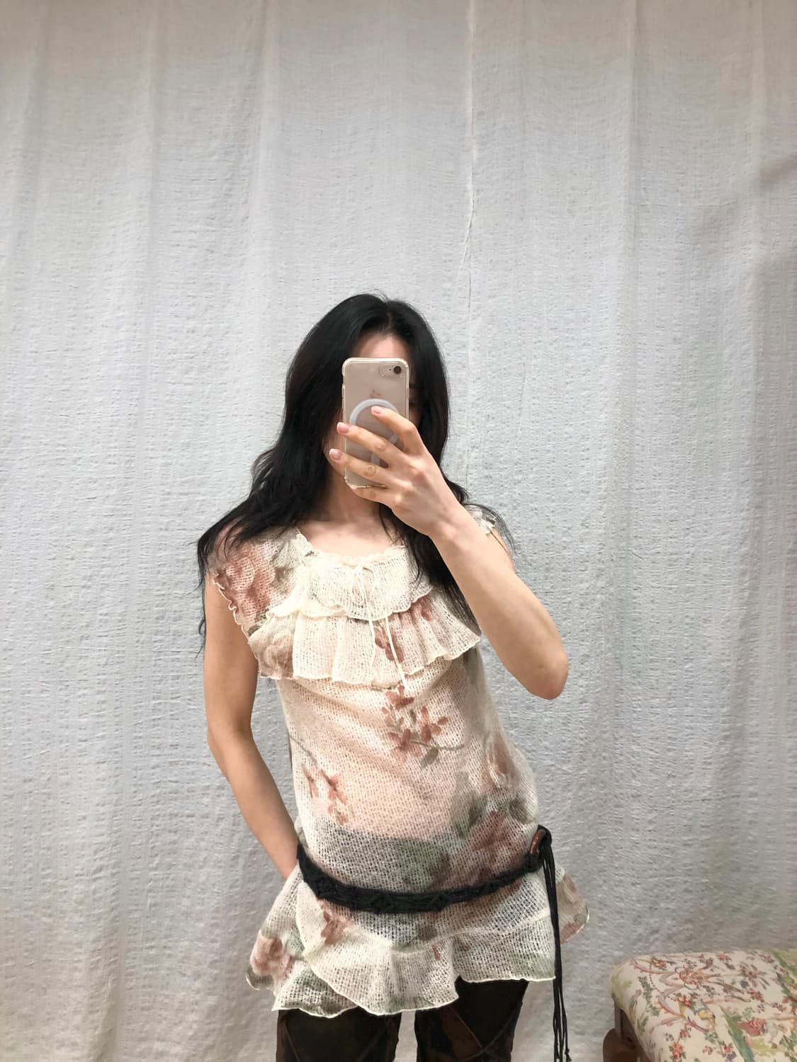 rose frill long knit 상품이미지5