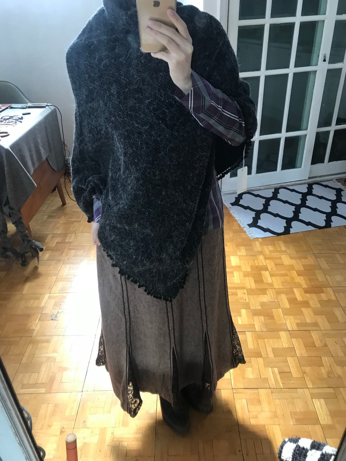 vintage turtle neck charcoal cape 상품이미지5