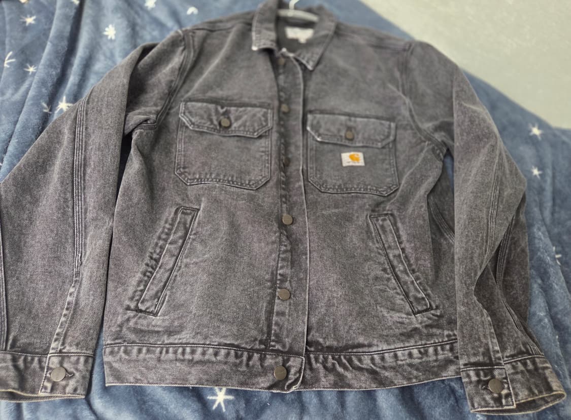 칼하트WIP 워싱 흑청 데님 자켓 Stetson XL 상품이미지1