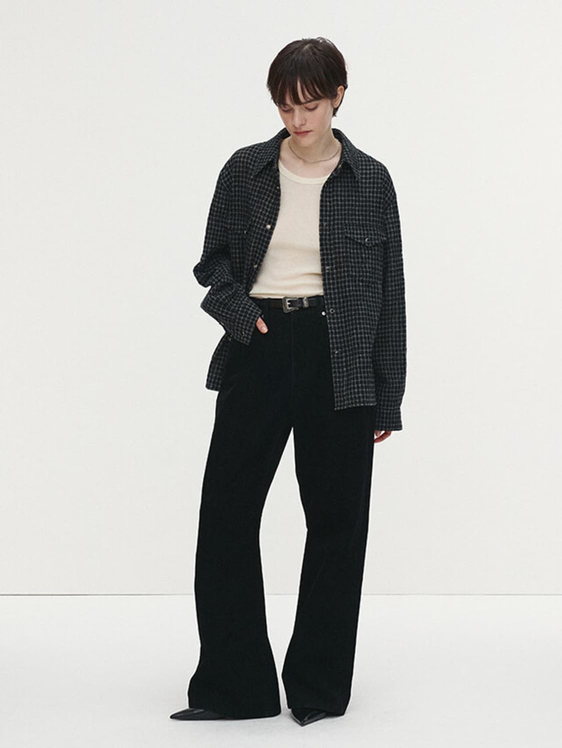 (새제품) 25SS 토니웩 체크 울 웨스턴 셔츠 L 상품이미지6