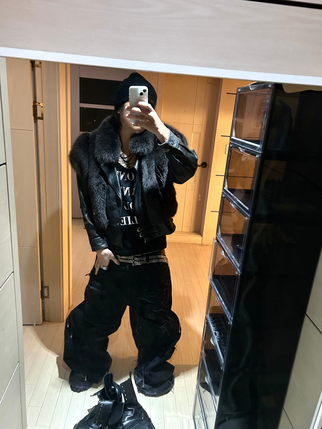 Sheep Skin Fur Leather Jacket 상품이미지4