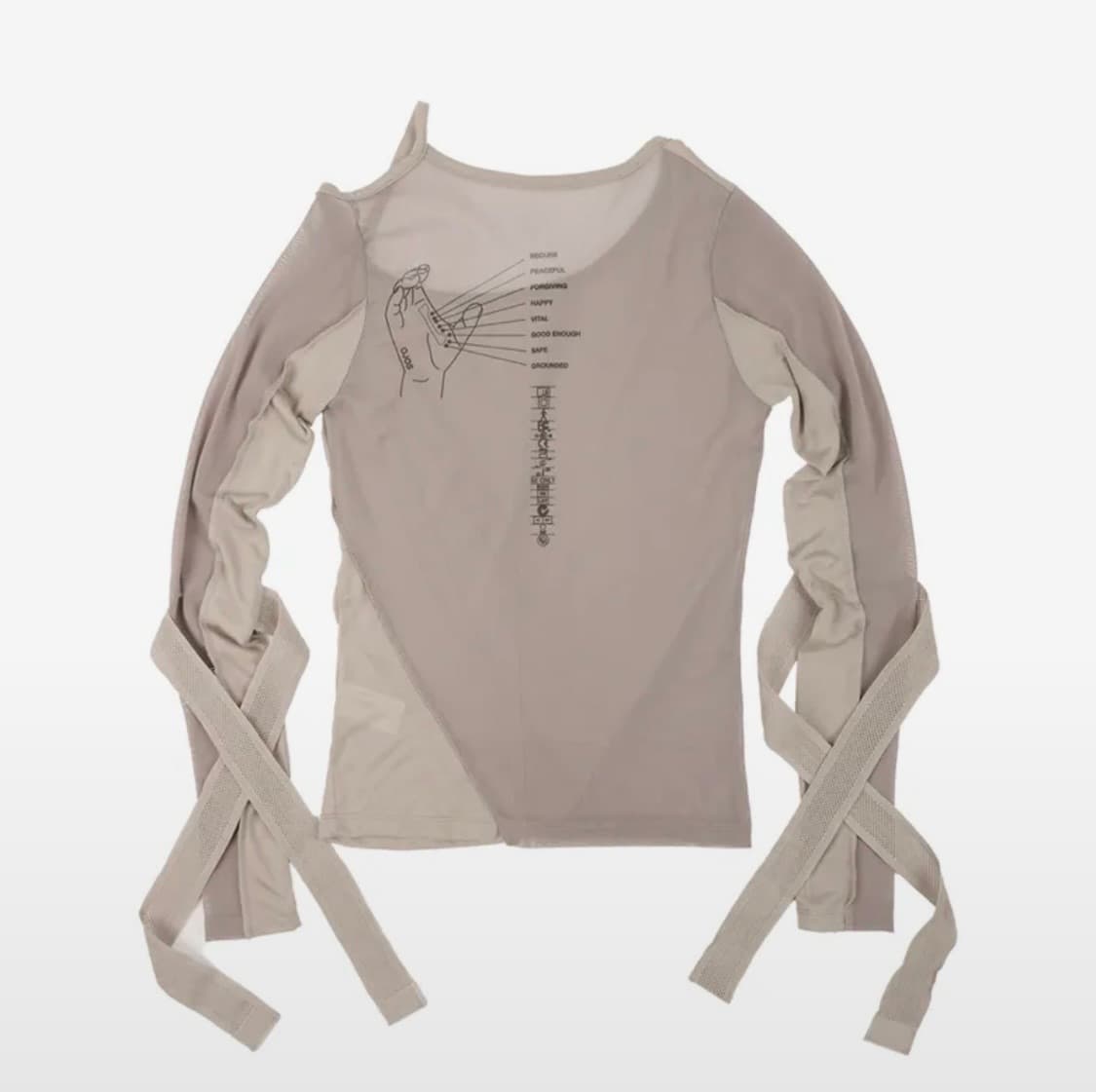 오호스 Bandage Mesh T-shirt / Brown 상품이미지2