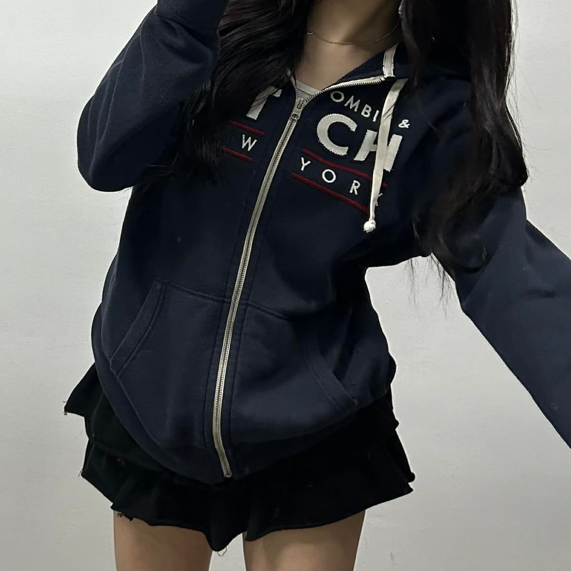 아베크롬비 y2k 올드스쿨 스웻 후드집업 희귀져지(M) 상품이미지2