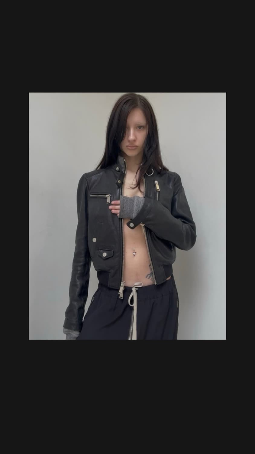 00s 디스퀘어드2 울니트 레더바이커 자켓 상품이미지2