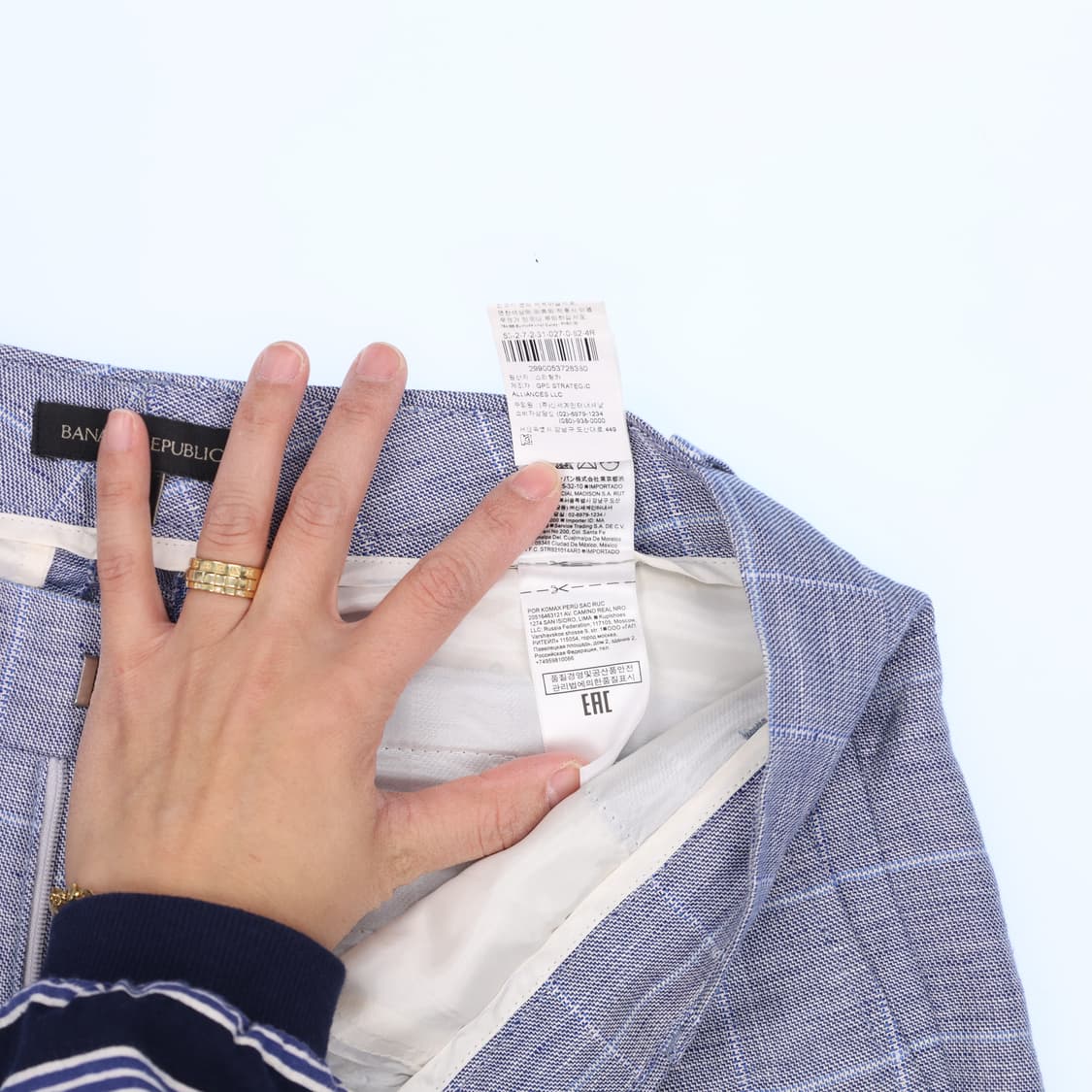 4 바나나리퍼블릭 체크 반바지슬랙스 0316H1 상품이미지5