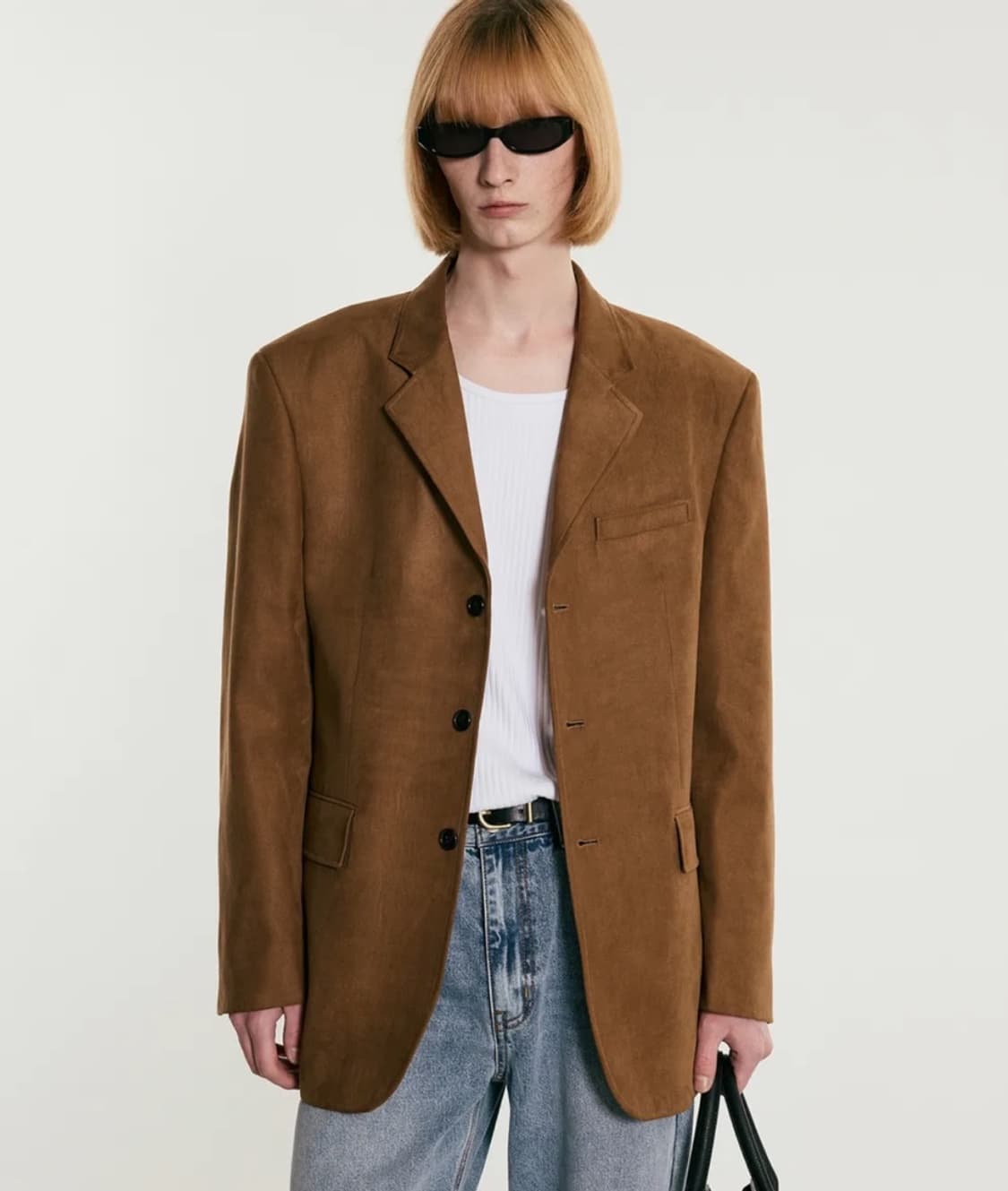 TNGT 오버사이즈 스웨이드 자켓 카멜 브라운 105 상품이미지1