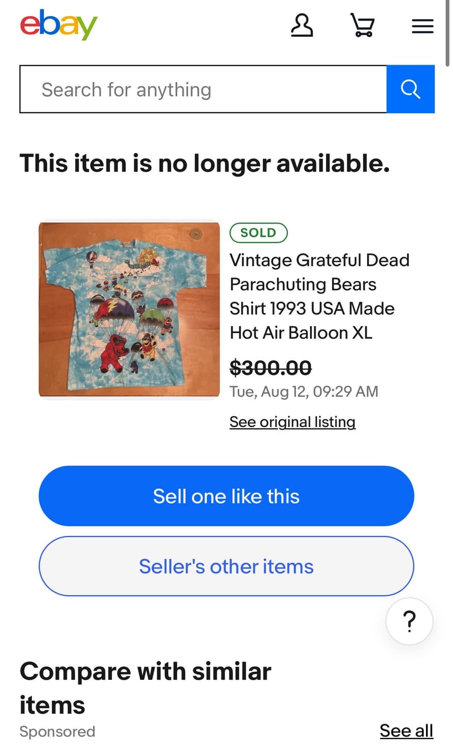 Rare!) OG 90s Grateful Dead AOP T-Shirt 상품이미지10