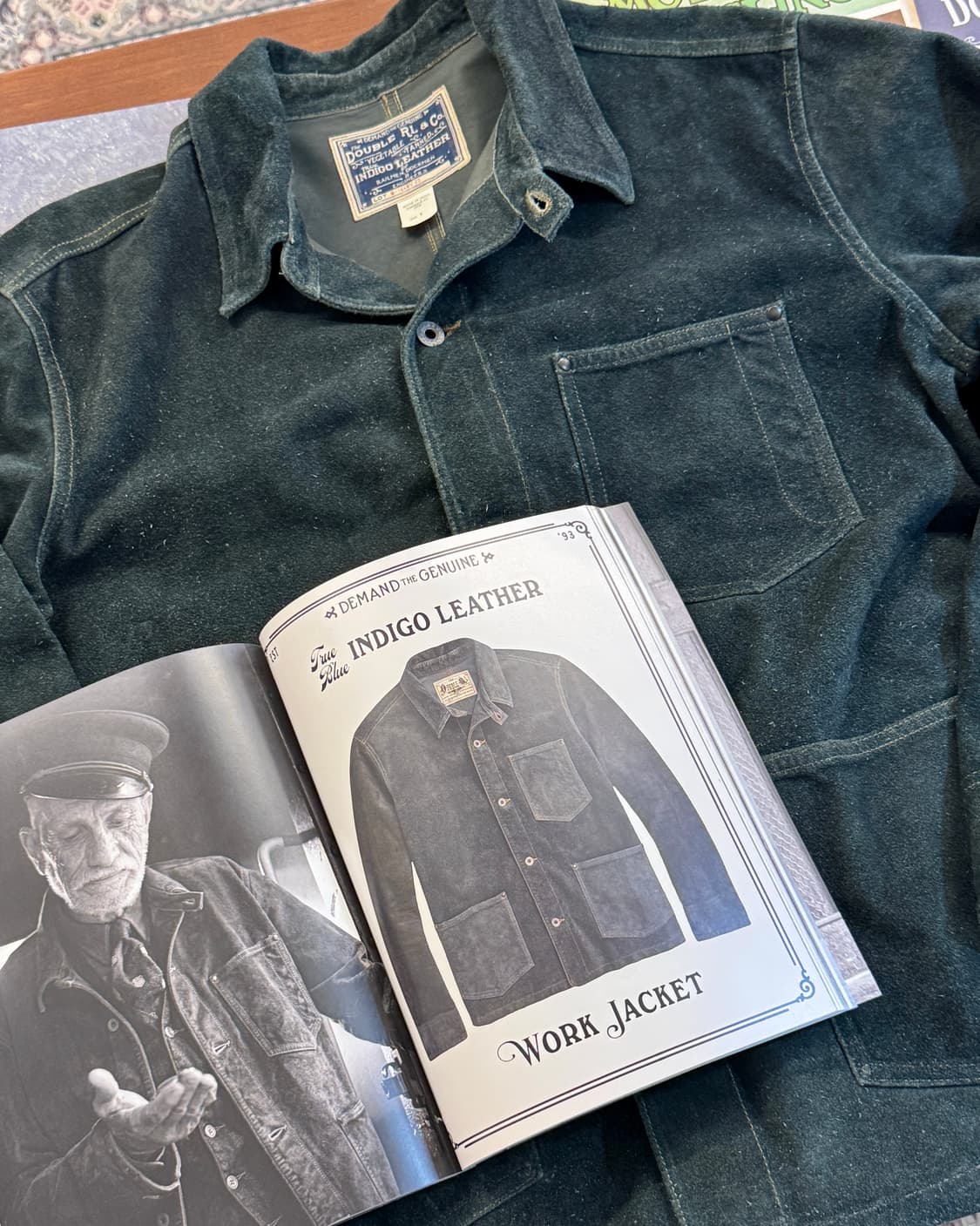 RRL 인디고 레더 워크 자켓 상품이미지1