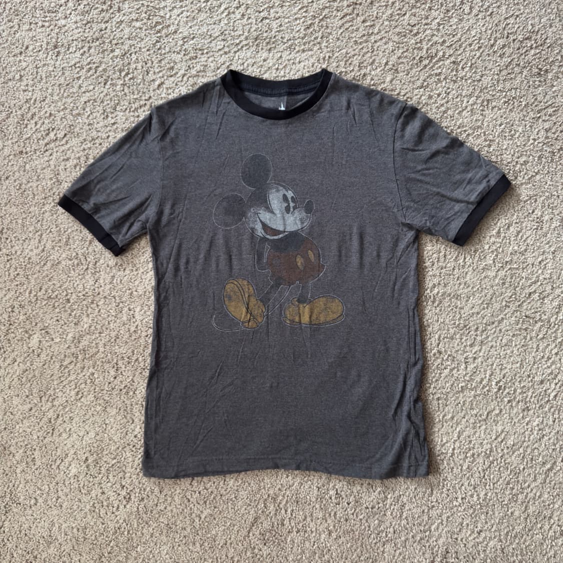 빈티지 디즈니 공식 미키마우스 링거 티셔츠 상품이미지1