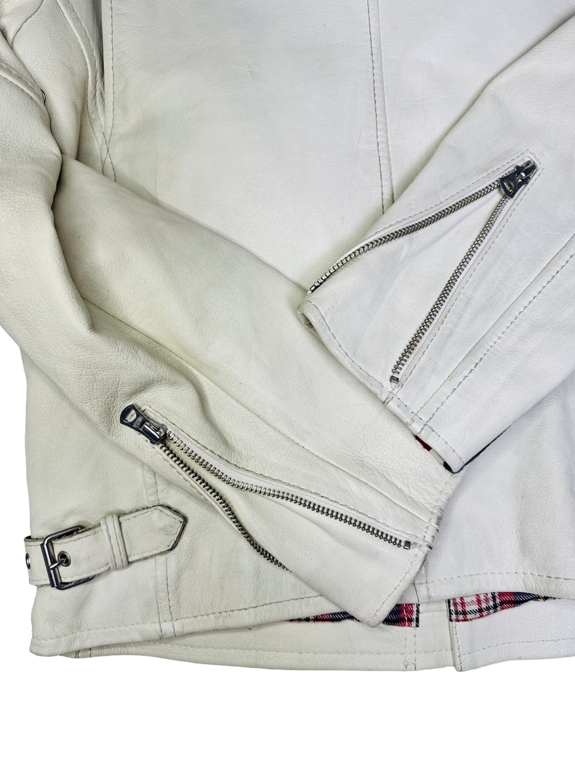 빈티지 90s 쇼트 Schott 화이트 라이더자켓 S 상품이미지9