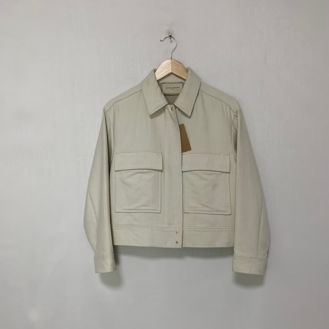유나이티드 애로우즈 도쿄 크롭 울 집업 자켓 아이보리 일본 빈티지 상품이미지1
