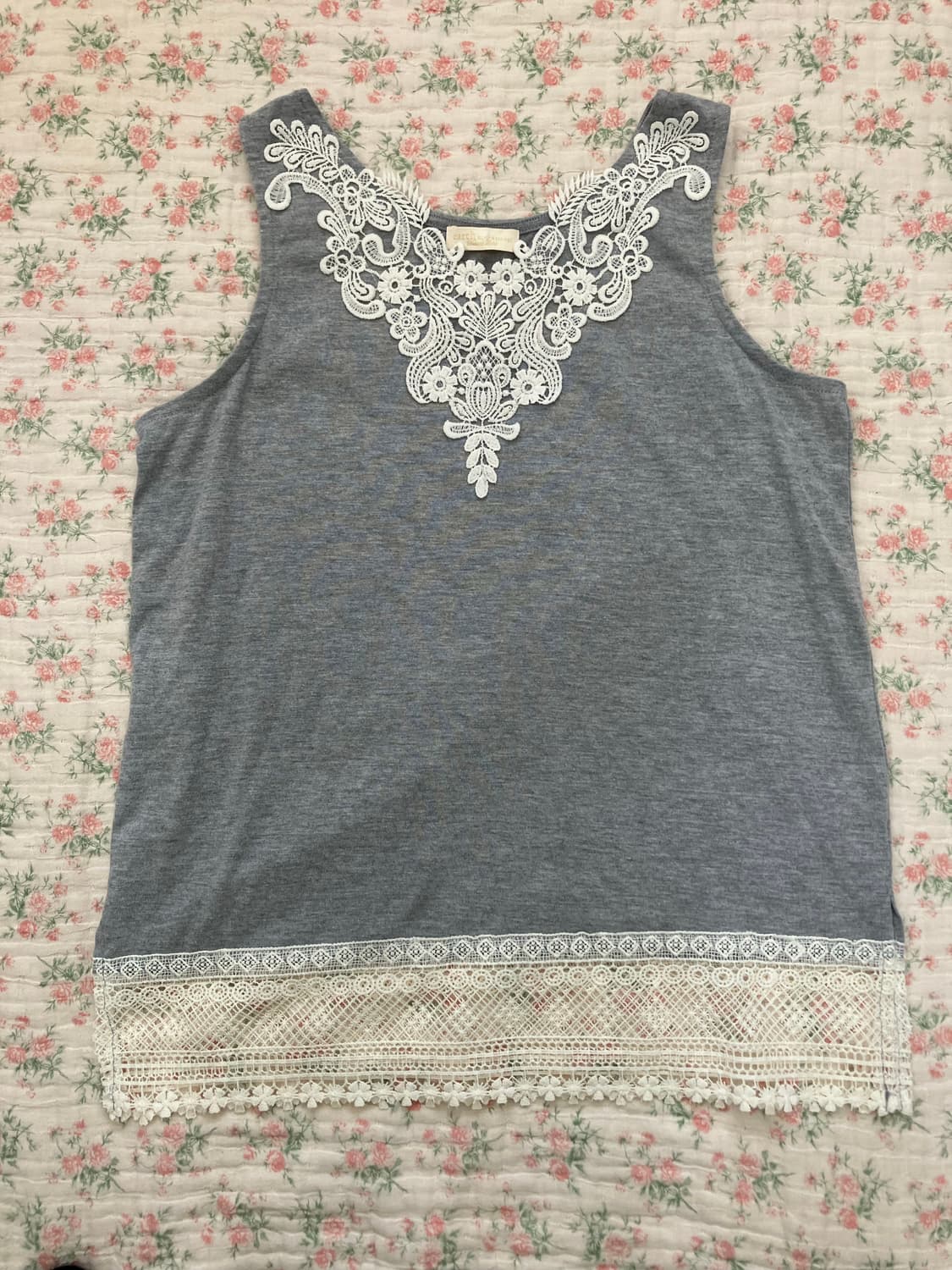 빈티지 어스 뮤직 그레이 크로셰 슬리브리스 1087 모리걸 y2k 스트릿 상품이미지1