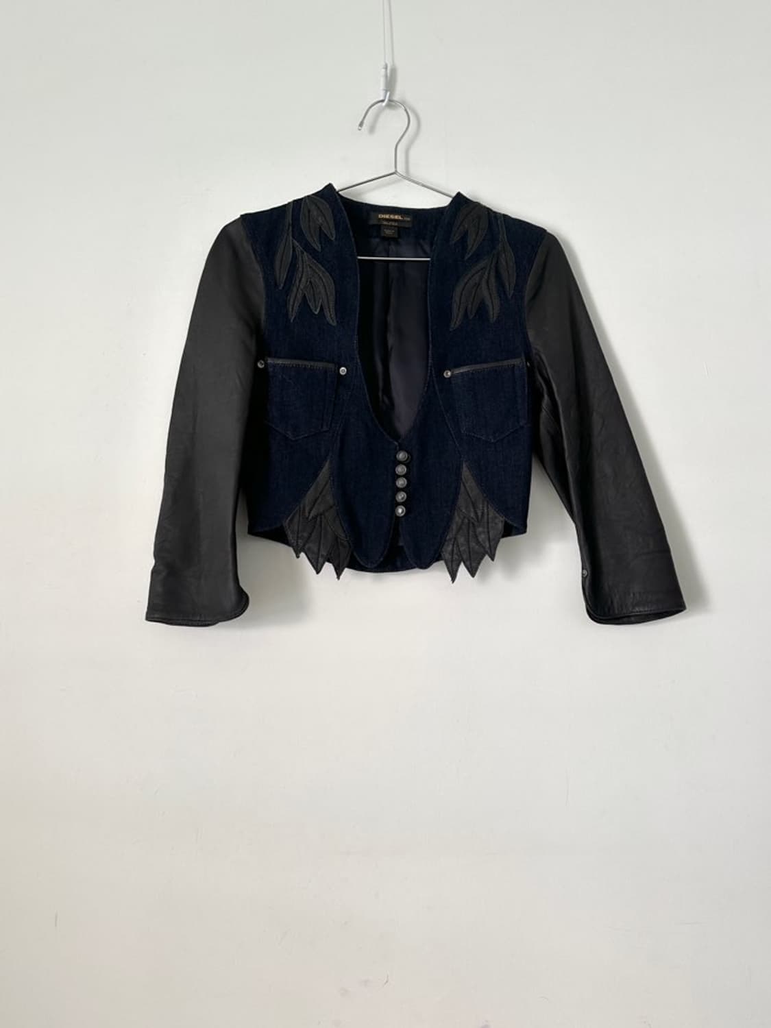 DIESEL BLACK GOLD crop denim & lamb jk 상품이미지2