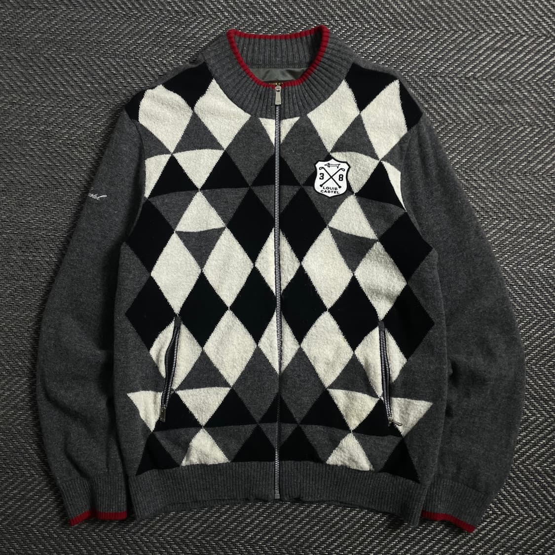 루이 까스텔 아가일 체크 패턴 니트 집업 y 4202 상품이미지2