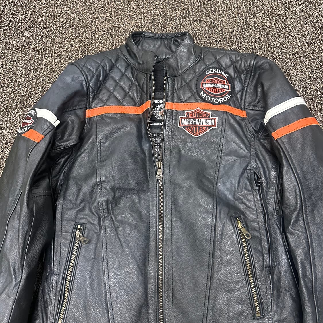 할리데이비슨 모터사이클 레더 가죽 자켓 블랙 XS 상품이미지2