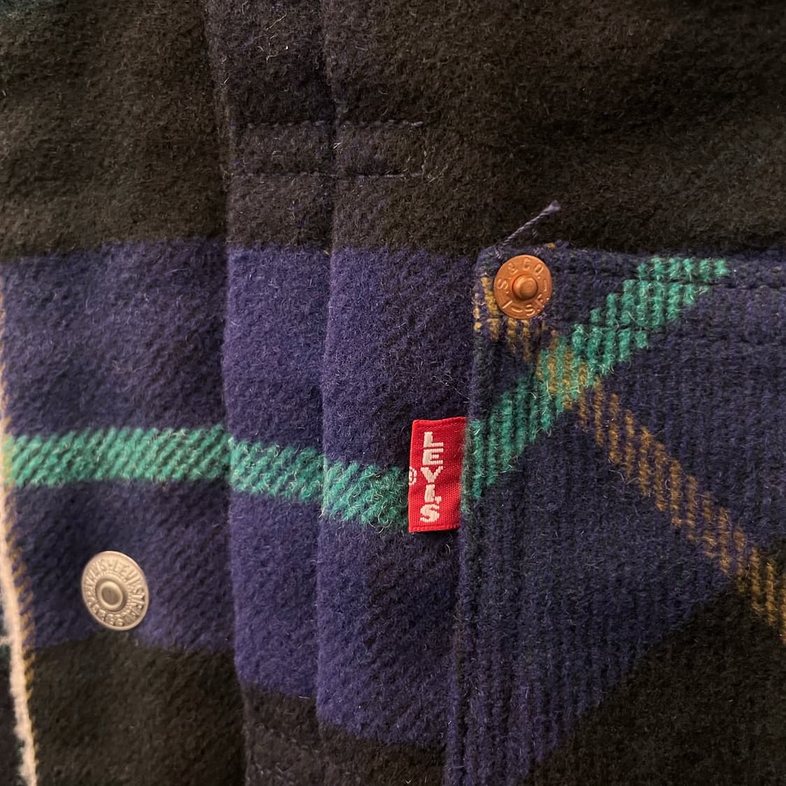 리바이스 릴렉스드 타입1 체크 쉐르파 자켓 상품이미지4