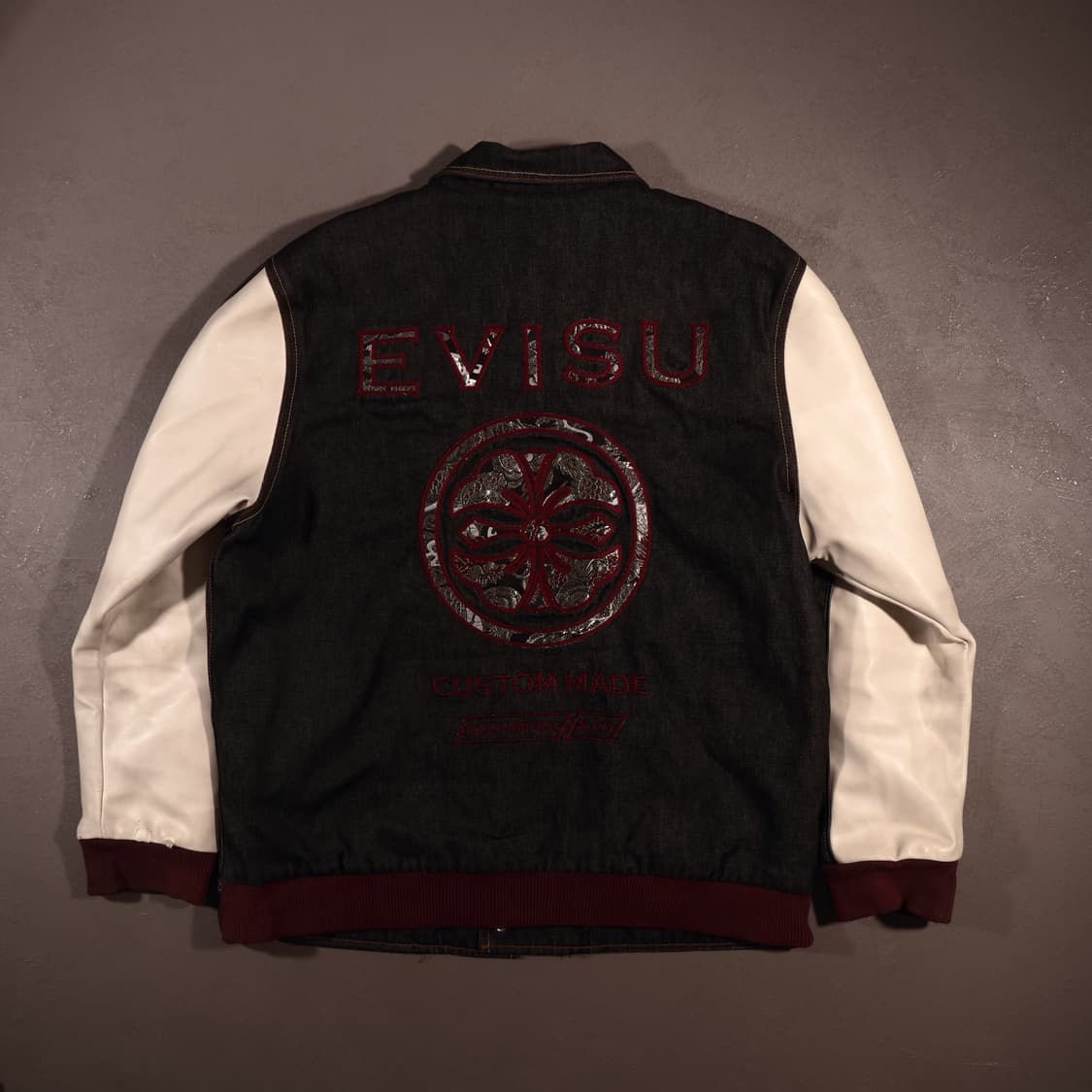 에비수 빅로고 레더 데님자켓 상품이미지1