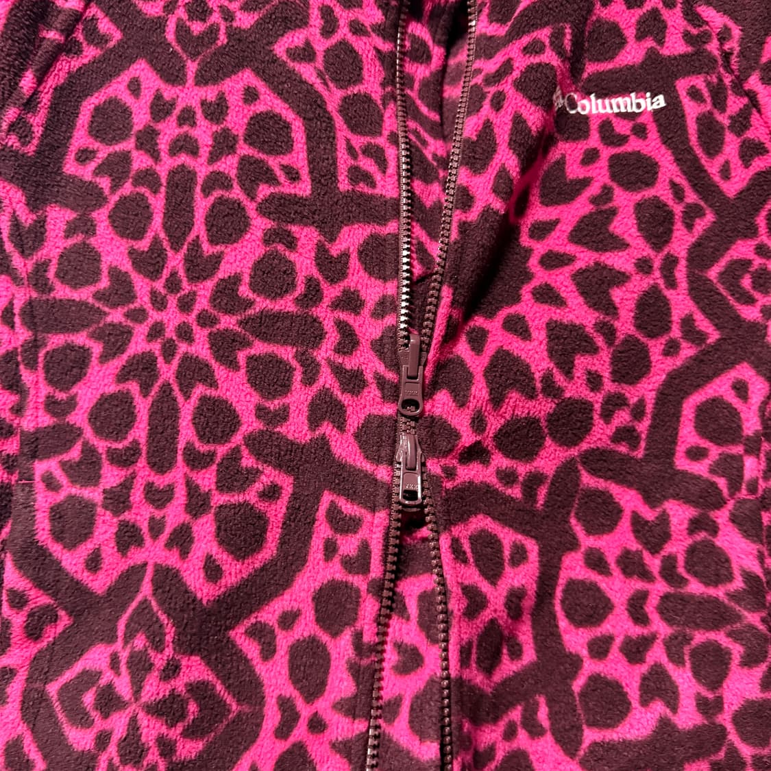 컬럼비아 핫핑크 레오파드 패턴 투웨이 플리스 자켓 상품이미지5