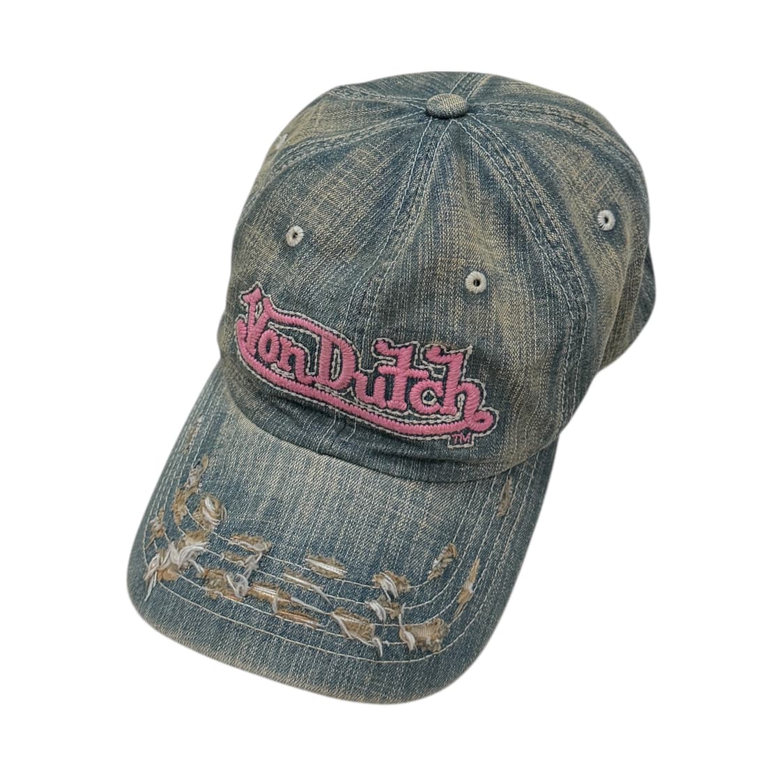본더치 빈티지 그런지 데미지 디테일 데님 펑크 Y2K 볼캡 모자 상품이미지2