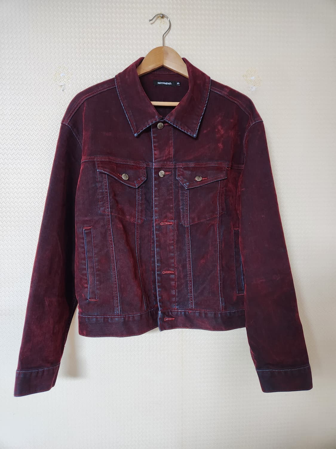 낫포너드 벨벳 데님 트러커 자켓 와인 XL 105 상품이미지1