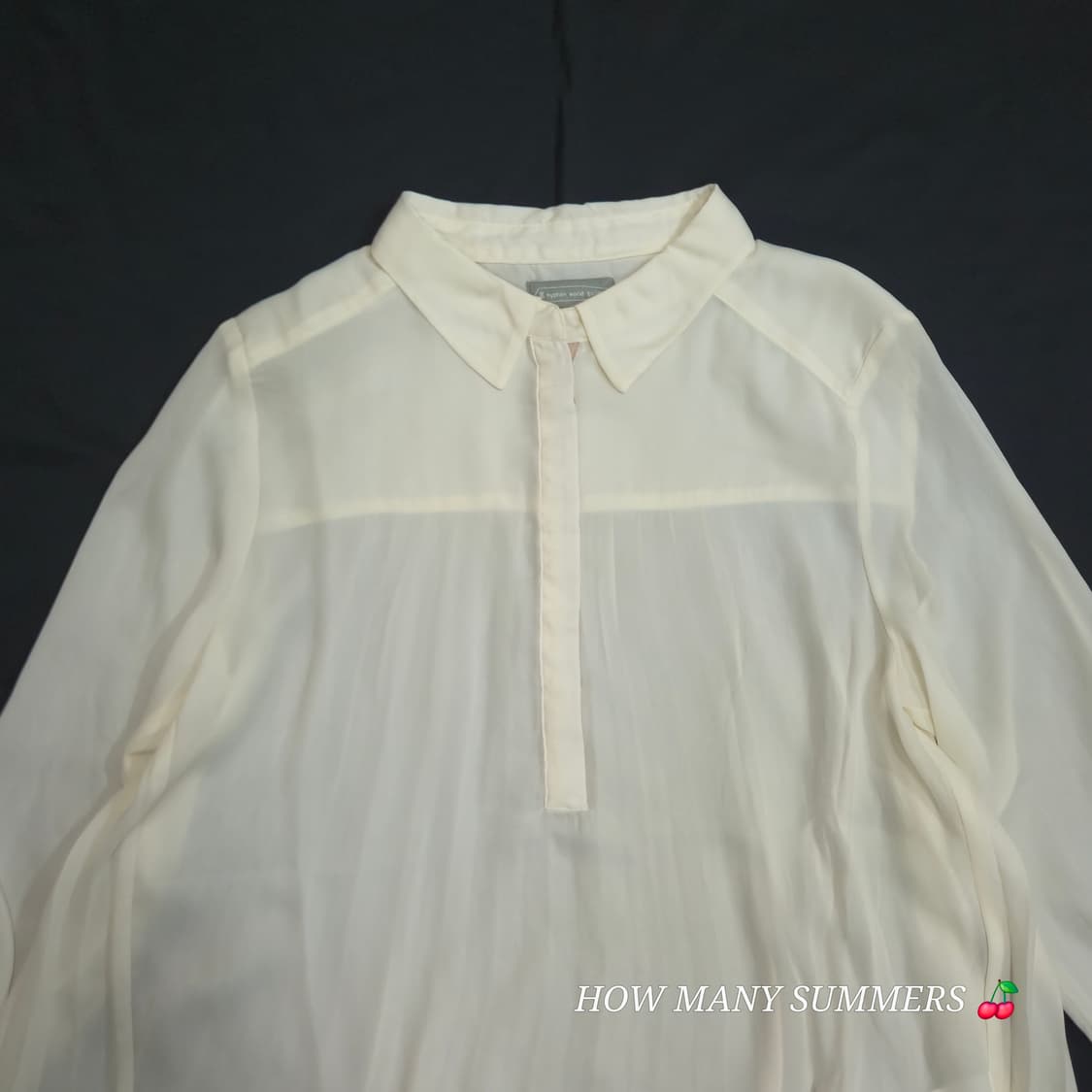 뒷주름 롱 블라우스 시스루 히든버튼 화이트 셔츠 상품이미지6