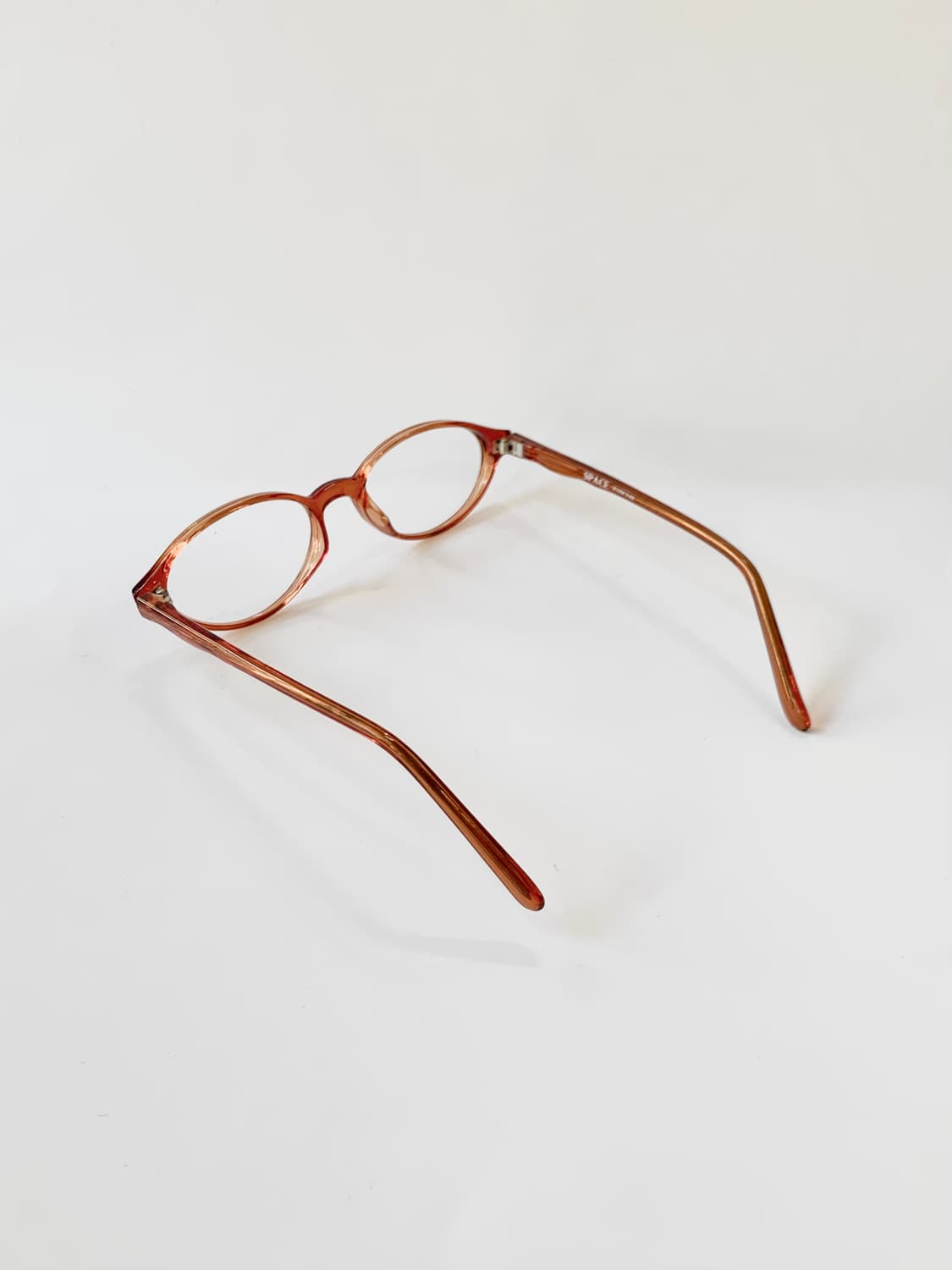 [픽키-627] 오렌지브라운 투명 오벌 뿔테 안경 상품이미지5