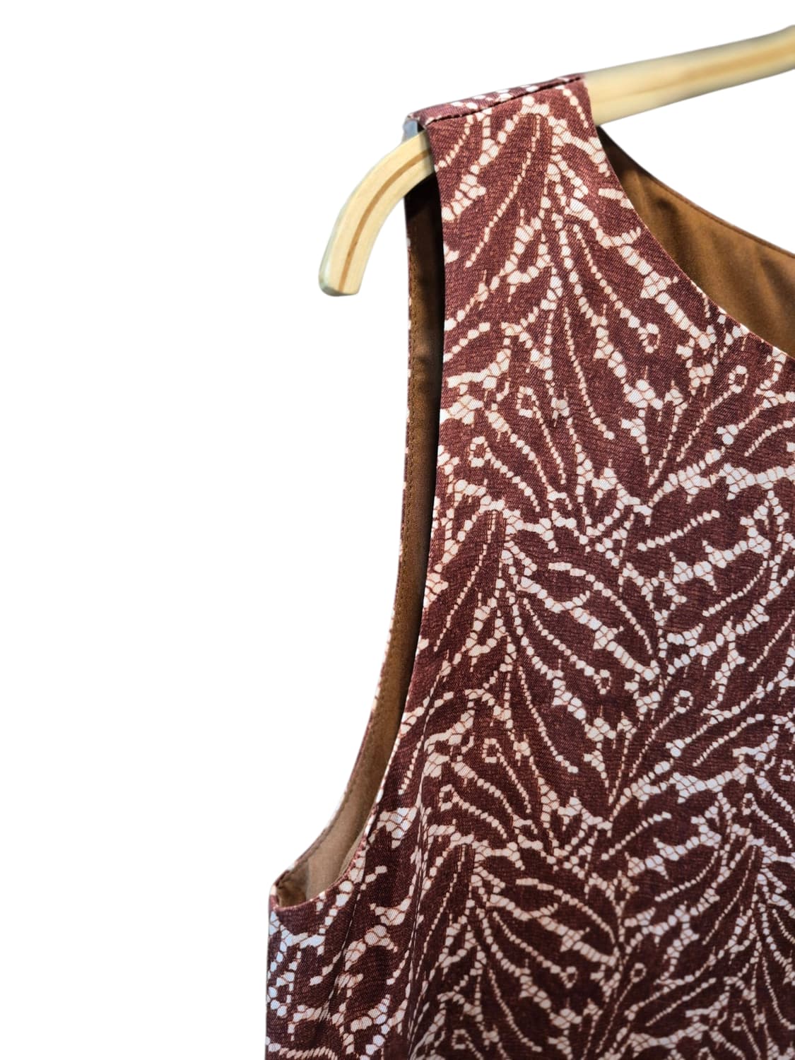 theory luxe 패턴 브라운 민소매 원피스 상품이미지4