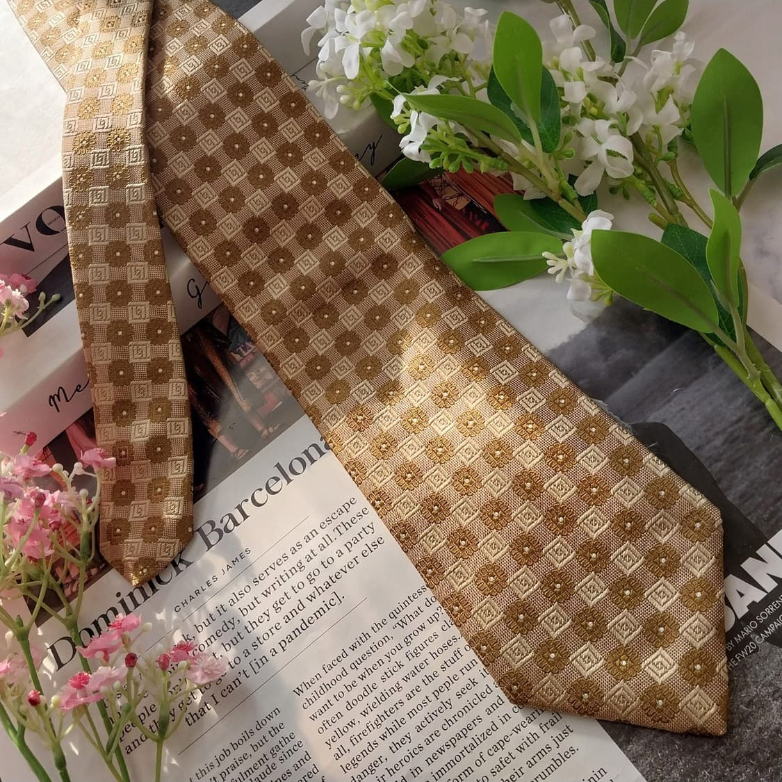 휴고보스 실크 브라운 자카드 넥타이 9.2cm A+등급 K1855
 상품이미지3