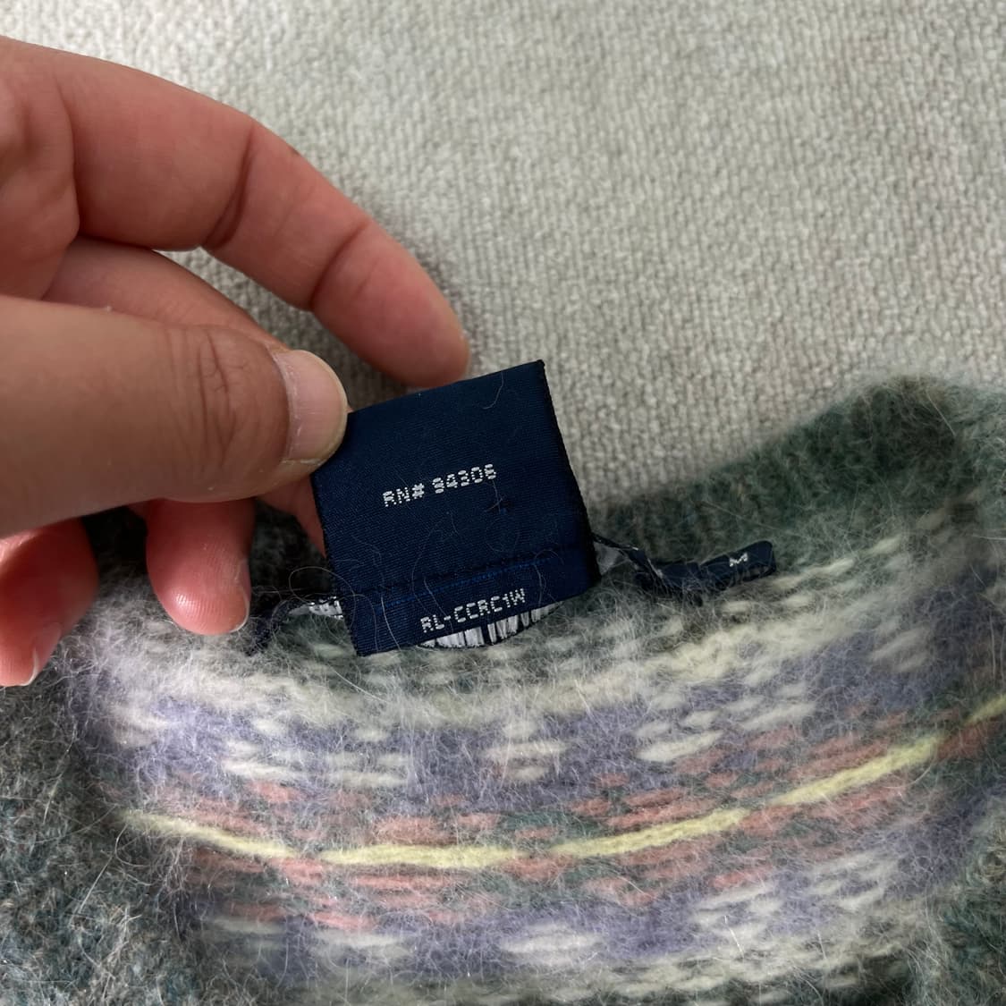 W 95 폴로랄프로렌 앙고라 페어 아일 쇼트 슬리브 가디건 상품이미지3